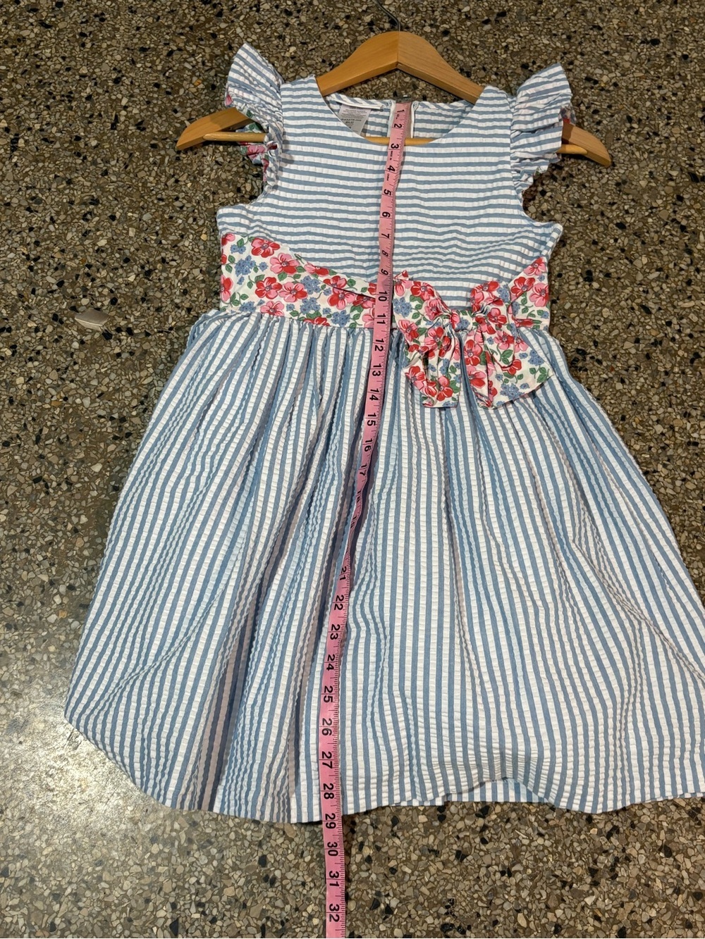 Bonnie Jean Stripe Floral Band Dress Size 10 - Picture 10 of 12
